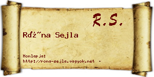 Róna Sejla névjegykártya